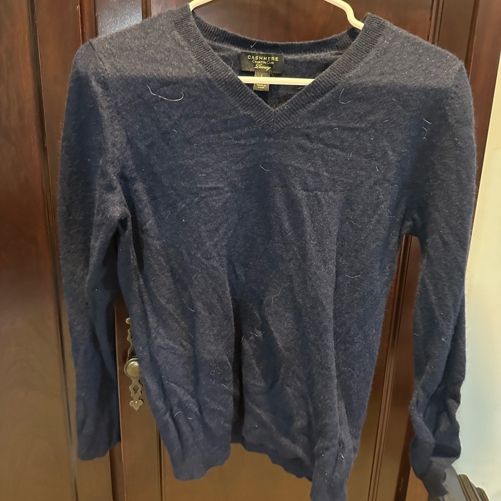 Navy Blue V-Neck Sweater